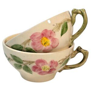 Vintage Franciscan Desert Rose Cups USA Pink Flower Hand Painted Lot Cottagecore